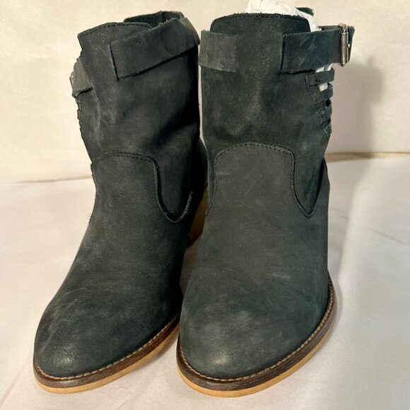 Coolway Women's Suede Ankle Booties Size 39 (8) Black Made In Spain Block Heel - Picture 6 of 15